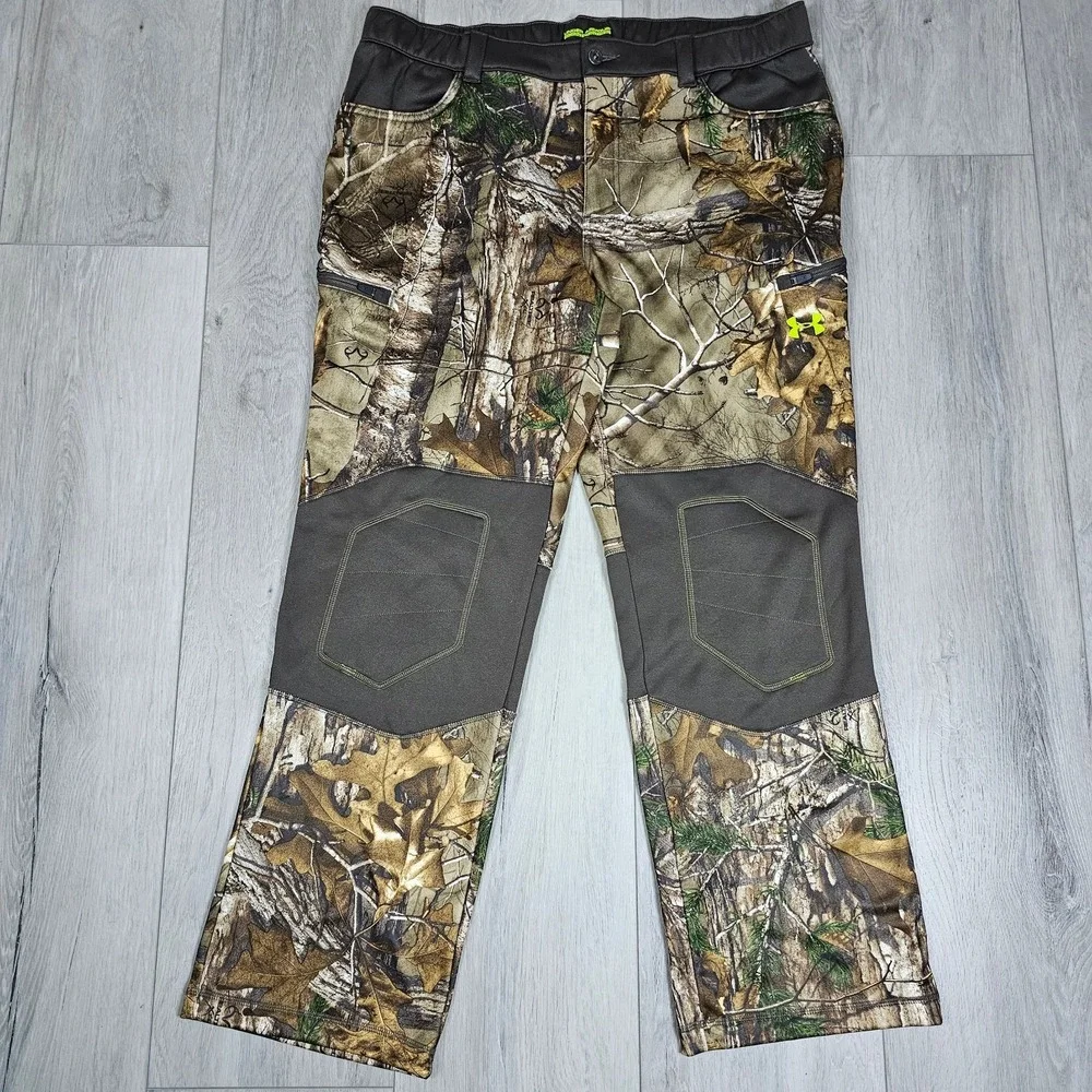 Under Armour Scent Control Pant Mens Extra Large Brown Realtree Camo Double Knee